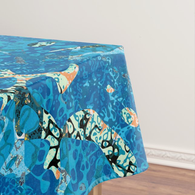 Nappe Graphisme bleu orange noir pointé Abstraction (In Situ)