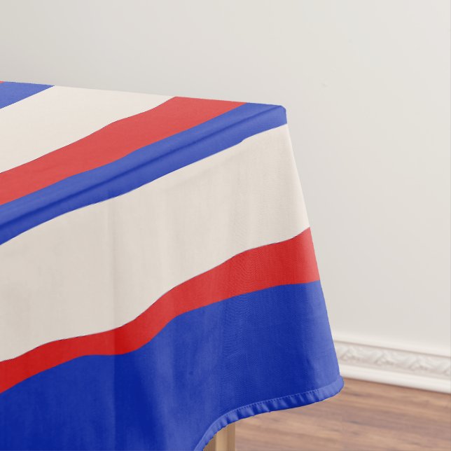 Nappe Gras Serrate Stripe Motif Bleu Bleu Rouge (In Situ)