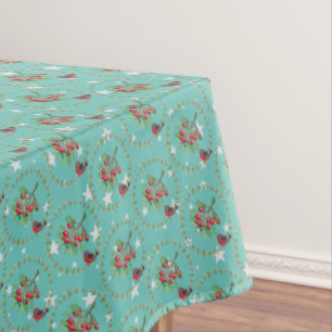 Nappe Gray Star Aqua Red Robin Wreath Noël