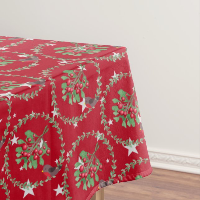 Nappe Gray Star Red Robin Wreath Noël (In Situ)
