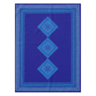 Nappe Grec Mander - Clé grecque - Nuances de bleu