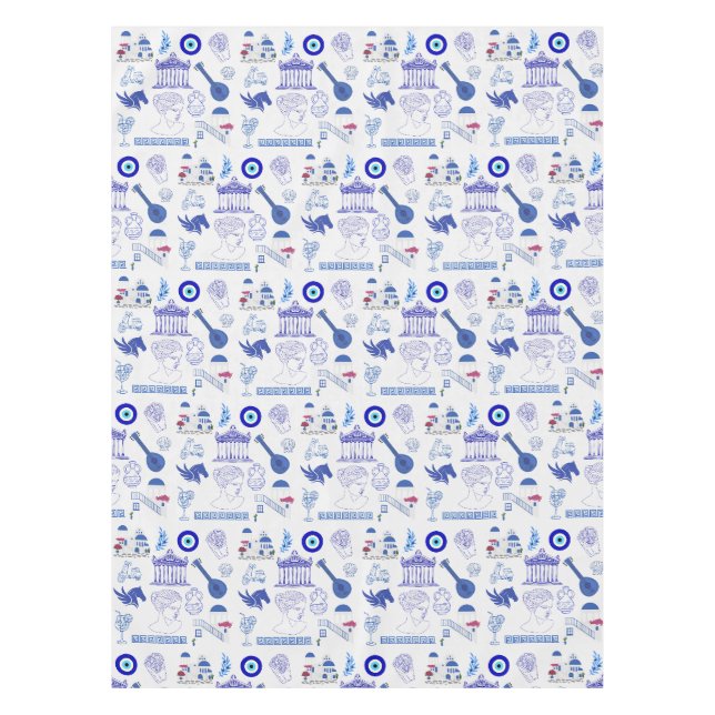 Nappe Grèce Bleu et Blanc (Devant)
