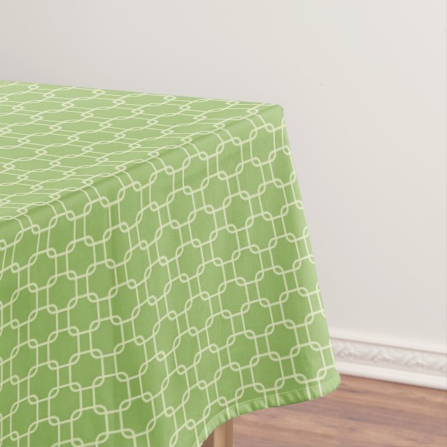 Nappe Green Squares Pattern Tablecloth (In Situ)