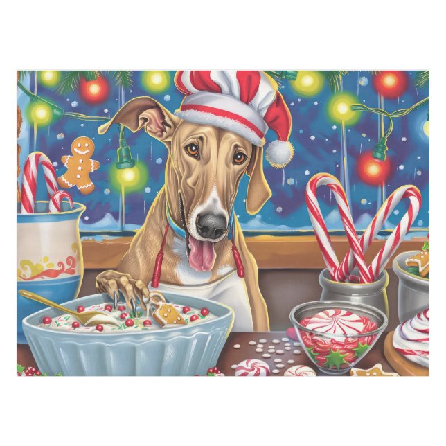 Nappe Greyhound Gâteau de vacances : Noël festif (Devant (Horizontal))