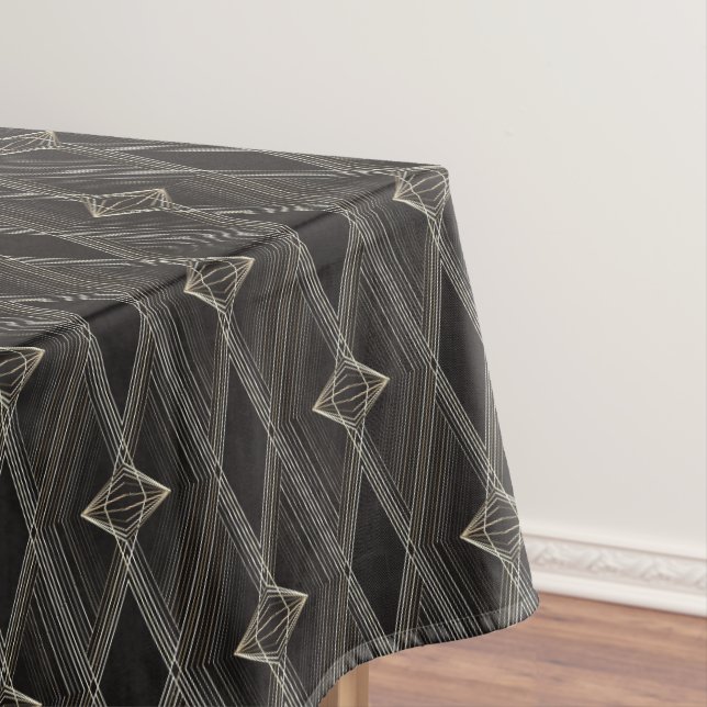 Nappe Gris et Diamant noir Motif moderne géométrique (In Situ)