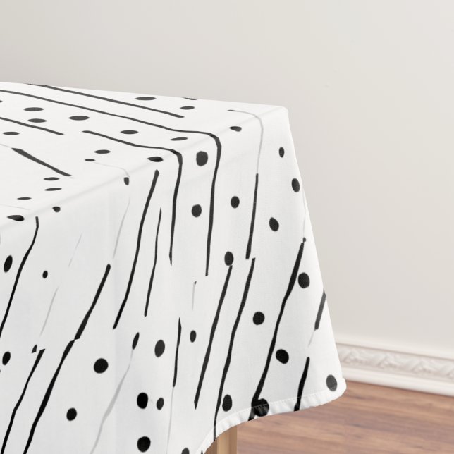 Nappe Gris ou pois noir, blanc, gris motif (Stripes or polka dots black, white, grey pattern tablecloth)