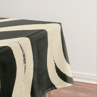 Nappe Groovy Swirl Black and Cream Tablecloth