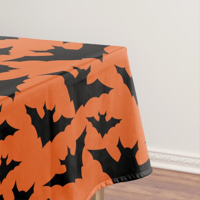 Nappe Halloween chauves-souris noires orange cool éffray (In Situ)