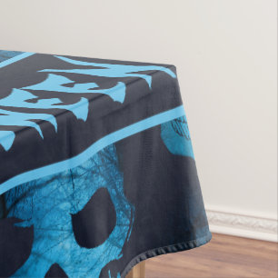 Nappe Halloween Crâne de nuit bleu peur