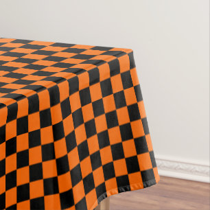Nappe Halloween noir et orange Checkered