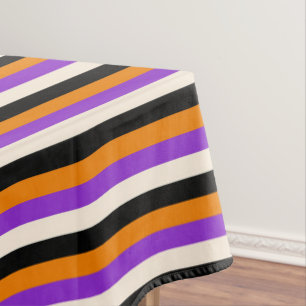 Nappe Halloween Orange Violet Noir Rayure