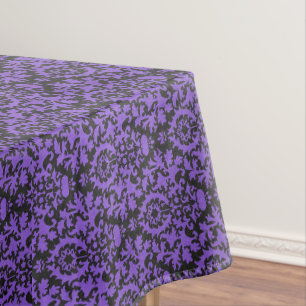 Nappe Halloween Victorian Purple et Black Brocade Damask