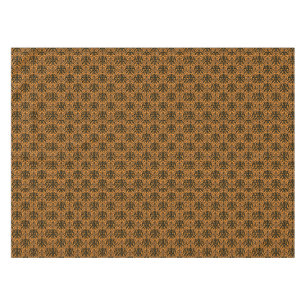 Nappe Halloween Victorien Brocade Damask noir sur orange