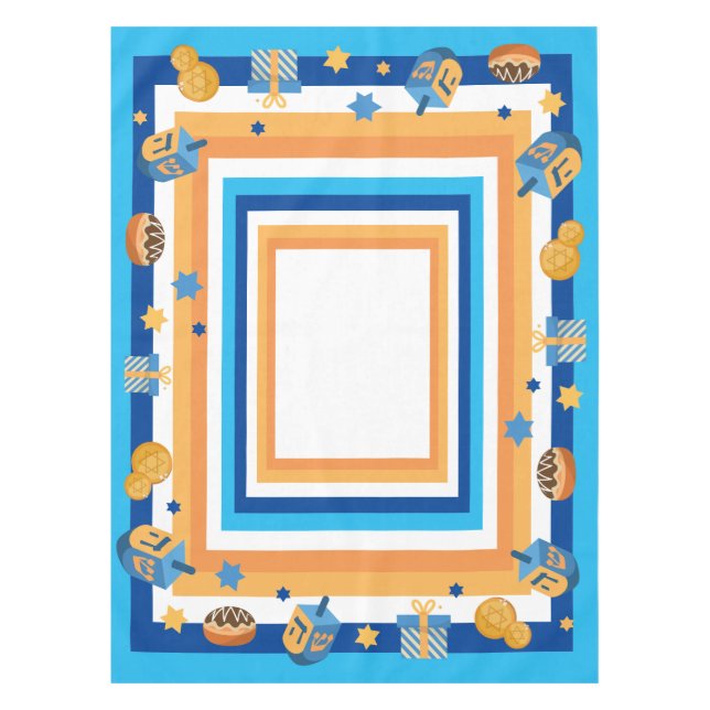 Nappe Hanoukka Dreidels Donuts & Stars (Devant)