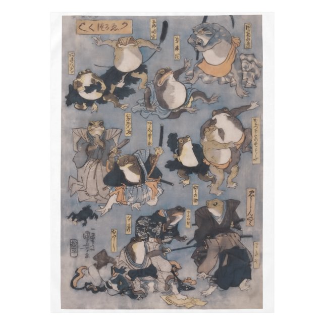 Nappe Héros célèbres de la scène Kabuki (grenouilles) (Devant)