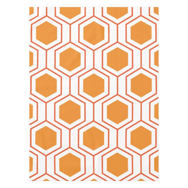 Nappe Hexagon abstract geometrical pattern en orange et (Devant)