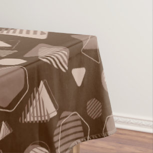 Nappe Hexagon & Triangle Rose & Brown sur Motif Brown