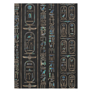 Nappe Hiéroglyphes égyptiens Abalone motif d'or