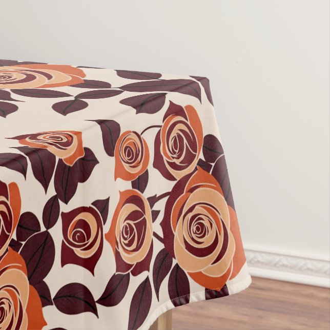 Nappe Highly Stylized Roses In Shades Of Orange (In Situ)