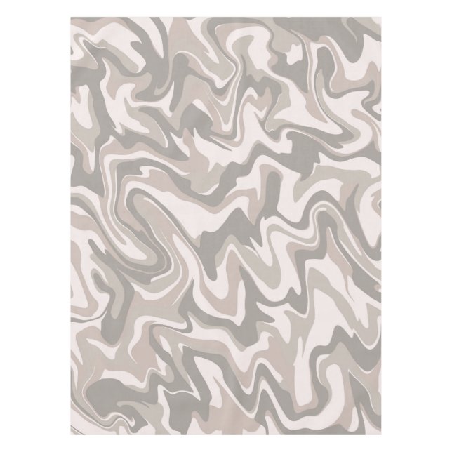 Nappe Hippie les années 70 Gris Marbre Liquide Swirl Boh (Devant)
