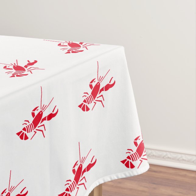 Nappe Homard rouge blanc motif mignon moderne (In Situ)