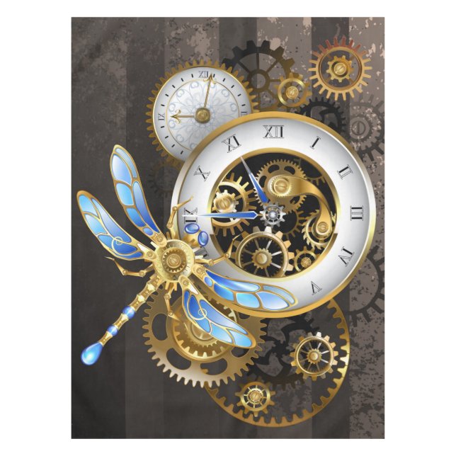 Nappe Horloge à vapeur avec libellule mécanique (Devant)