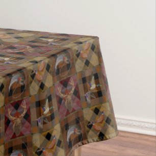 Nappe Hunt Club Plaid with Wildlife Game   Motif d'autom