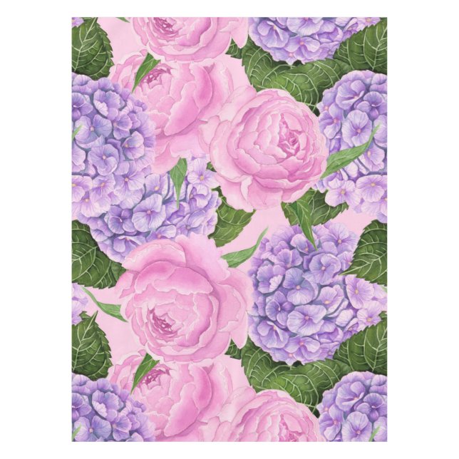 Nappe Hydrangea et motif de pivoine (Devant)