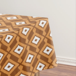 Nappe Ikat Motif - Brown, rouille et crème