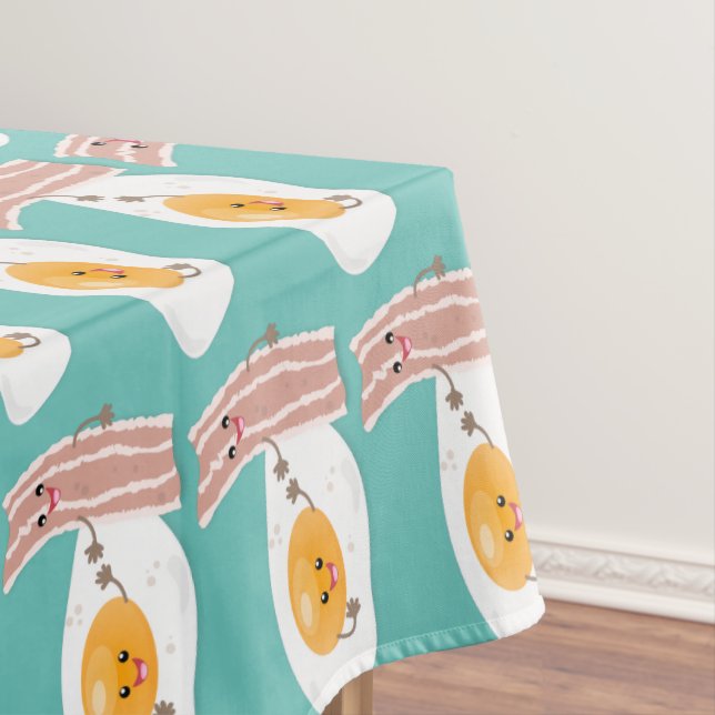 Nappe Illustration de l'oeuf de Cute kawaii et du bacon (In Situ)