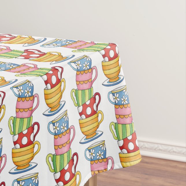 Nappe Illustration du Teatime Teacups empilé (In Situ)