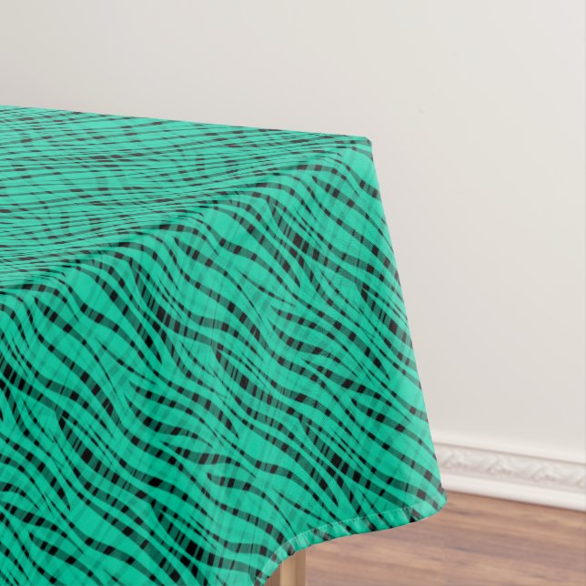 Nappe Impression abstraite de tigre turquoise vert (In Situ)