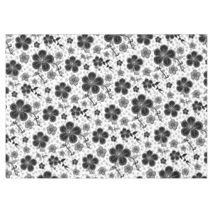 Nappe Impression florale noir et blanc