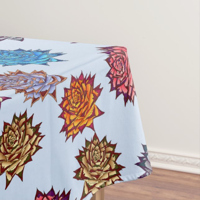 Nappe Impression Rose pointillée, Modèle Floral Moderne (In Situ)