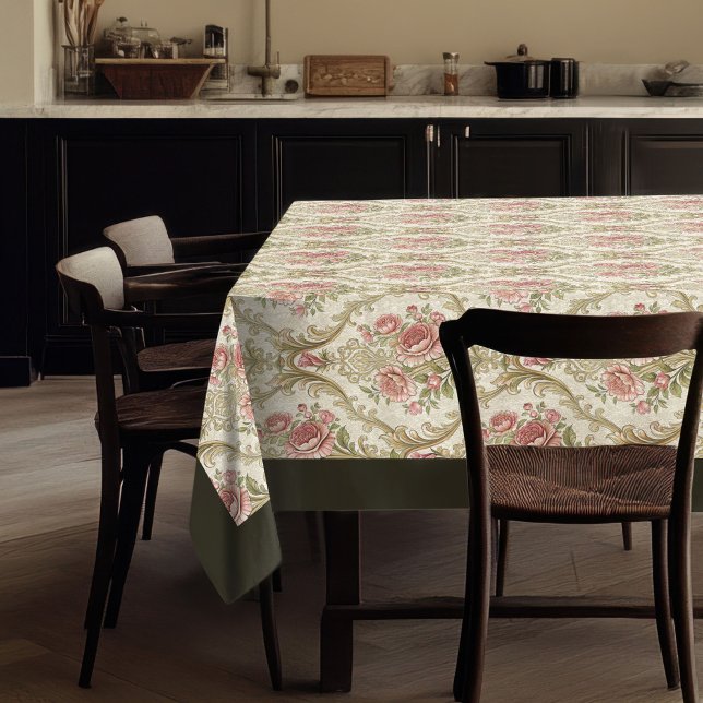 Nappe Intemporel Floral Damask Classic Home Accent (Timeless Floral Damask Classic Home Accent Tablecloth)