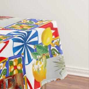 Nappe italien, art sicilien, maelica, tuiles, art baroqu