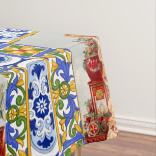 Nappe italien, art sicilien, maelica, tuiles, art baroqu