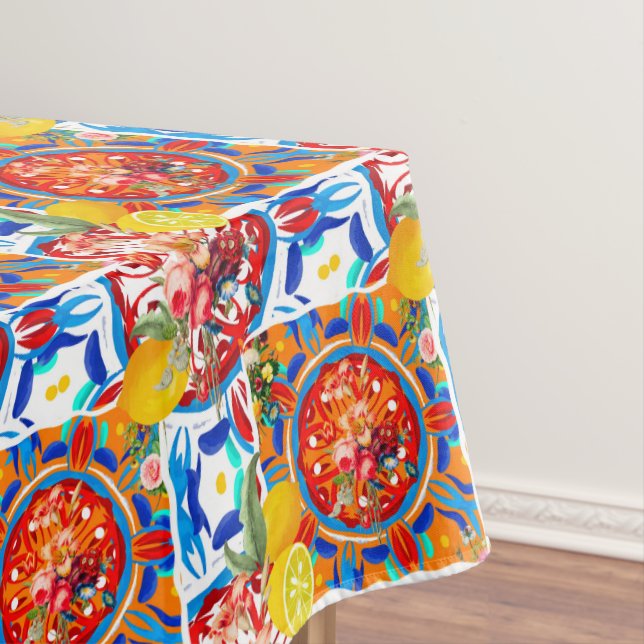 Nappe italien, été, agrumes, motifs floraux    (In Situ)