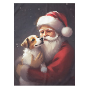 Nappe Jack Russell Avec Noël Festif Du Père Noël