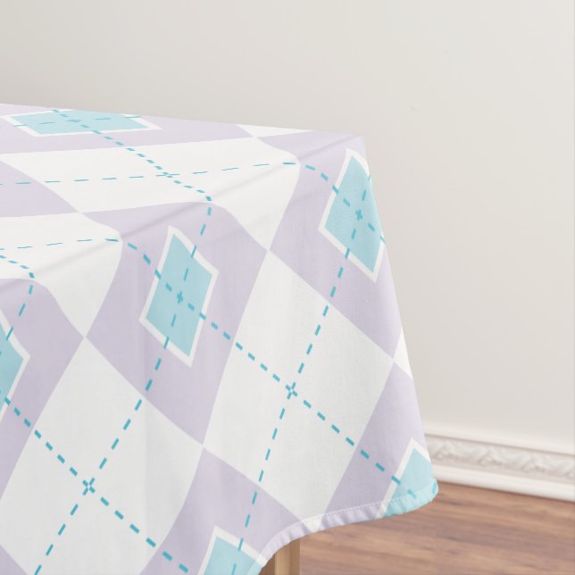 Nappe Jacquard bleu clair et violet (In Situ)