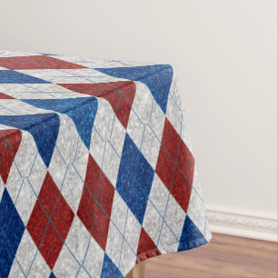 Nappe Jacquard rouge, blanc, bleu 4 juillet Parties scin