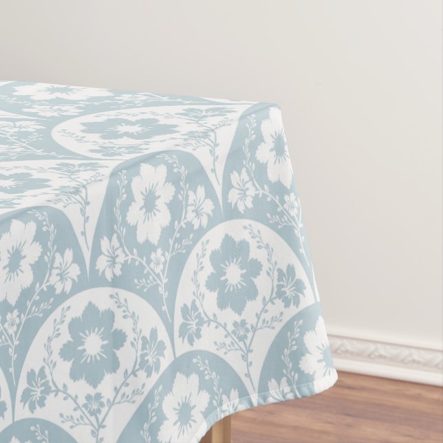 Nappe Japanese Floral Pattern in Soft Blue and White (In Situ)