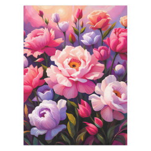 Nappe Jardin de printemps Zen lever de soleil fleurs ros