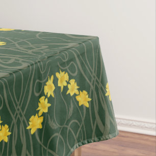 Nappe Jaune Art nouveau jonquilles et tiges vertes