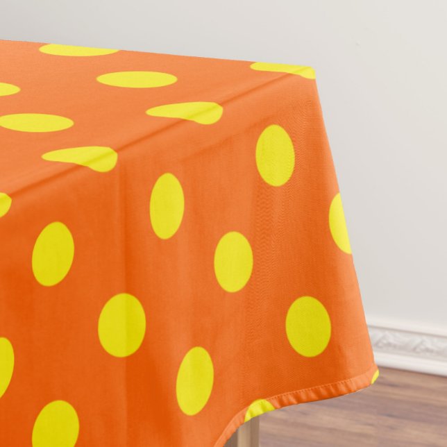 Nappe Jaune Sur Orange Pois Design Motif (Créateur téléchargé)