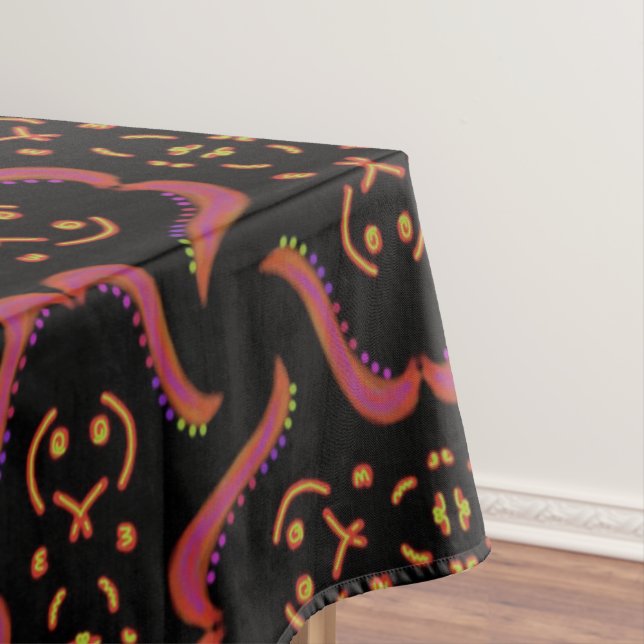 Nappe Jimette Design rose orange noir (In Situ)