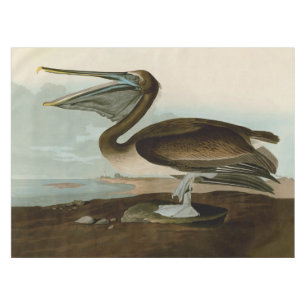 Nappe John James Audubon Peinture Pélicane Brown