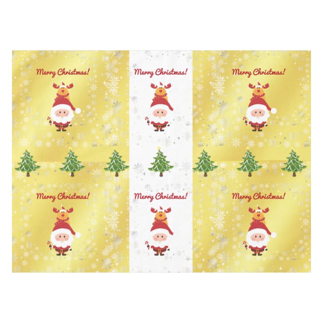 Nappe Joli et amusant Rudolph Père Noël arbres de Noël (Devant (Horizontal))