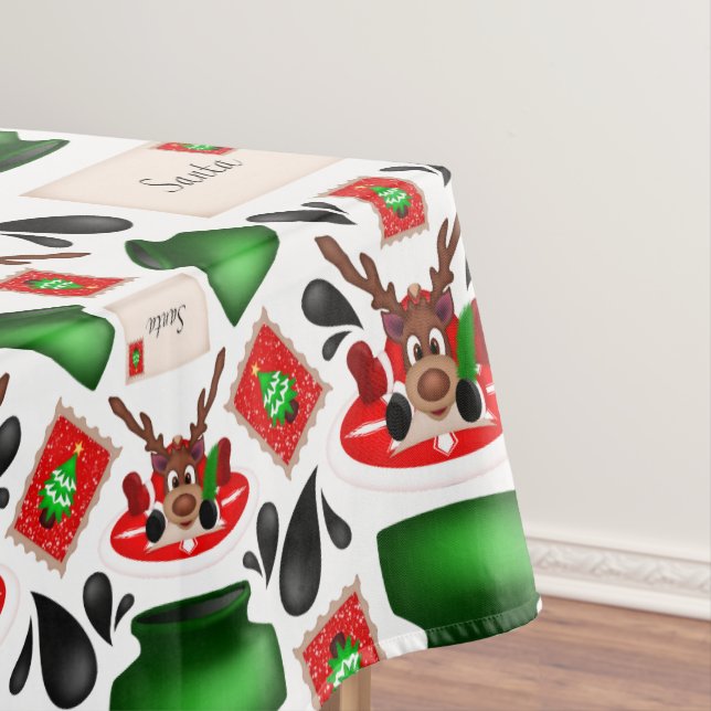 Nappe Joli Festif Rouge Kasky Reindeer de Noël (In Situ)