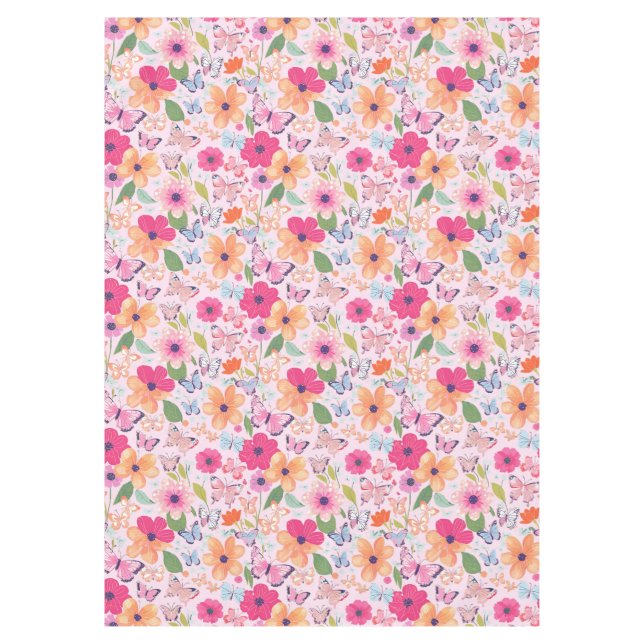 Nappe Joli jardin de fleurs roses (Devant)